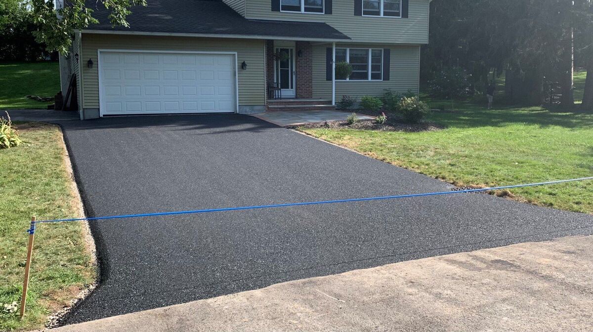 Freshly paved smooth asphalt driveway after resurfacing Hilton Head SC